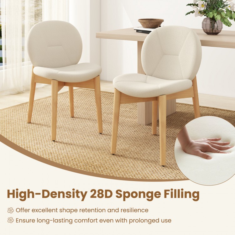 Wooden Dining Chairs Set of 2 with Rubber Wood Legs - Gallery View 8 of 10
