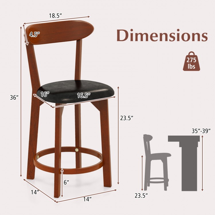 24-inch modern armless dining chair with cushioned seat, solid rubber wood, and ergonomic backrest for kitchen use.