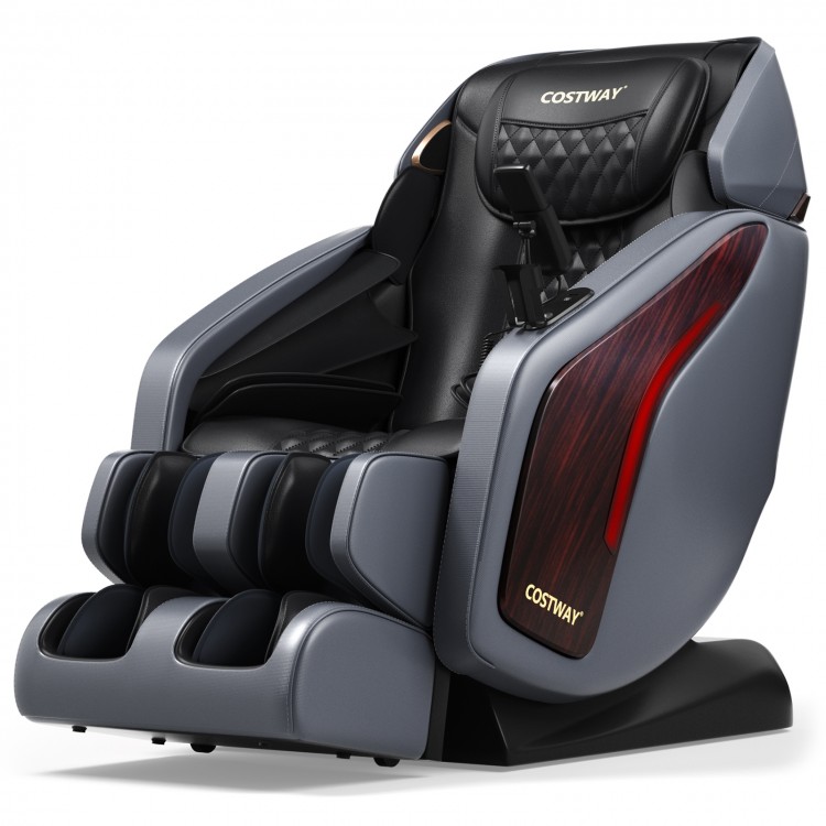 3D SL track Thai stretch zero gravity massage chair in black, featuring air massage and Bluetooth speakers for.