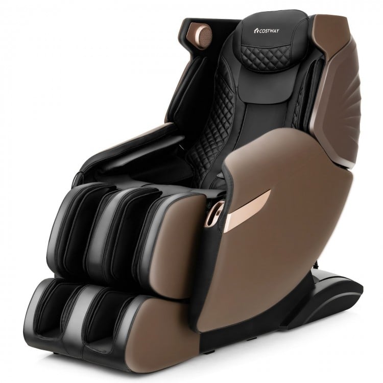3D SL-Track Electric Full Body Zero Gravity Shiatsu Massage Chair with Heat Roller-BrownCostway Gallery View 1 of 10