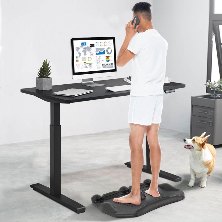 Anti-Fatigue Standing Desk Mat with Massage Roller Ball and Points-BlackCostway Gallery View 2 of 9