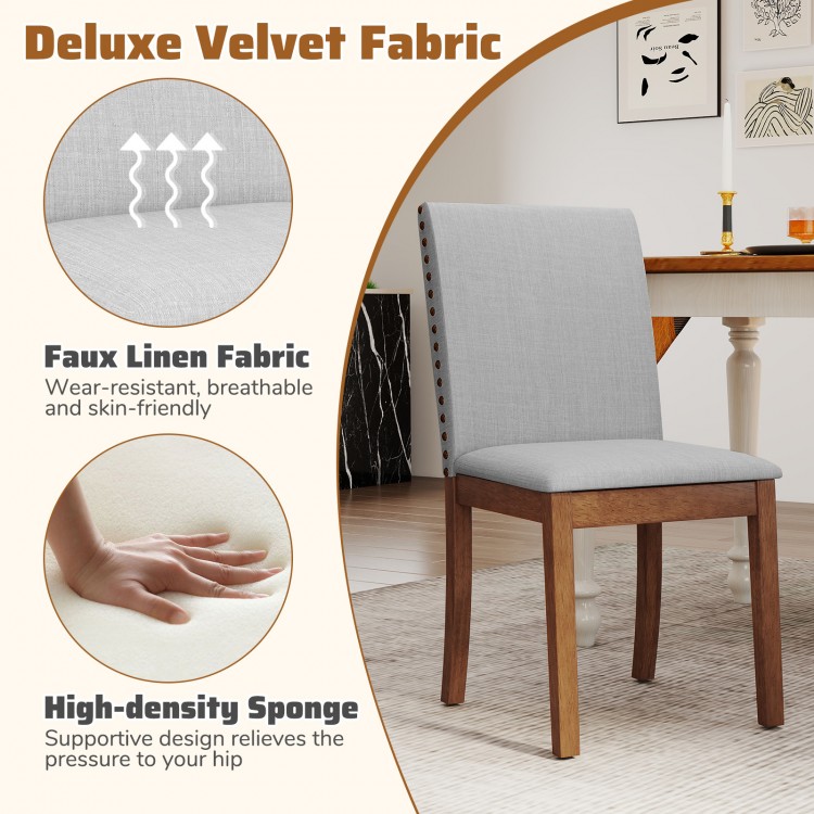 Upholstered Dining Chairs with Padded Seat for Living Room - Gallery View 7 of 8