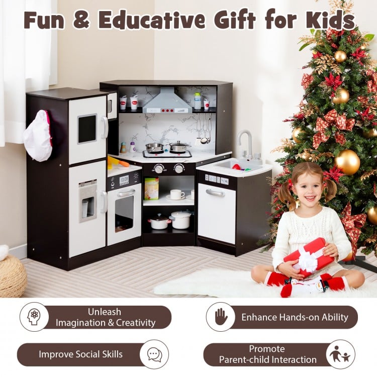 Kids Corner Pretend Kitchen Playset with washing basin, realistic sounds, and accessories for imaginative play in.