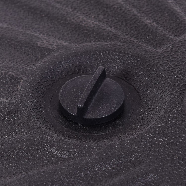 Close-up of the 20-inch round water-filled umbrella base made of durable HDPE material for patio stability.