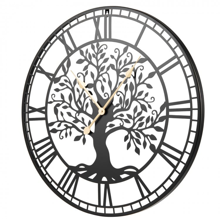 Large Wall Clock 27 Inch Tree of Life Big Metal Wall Clock - Gallery View 4 of 9