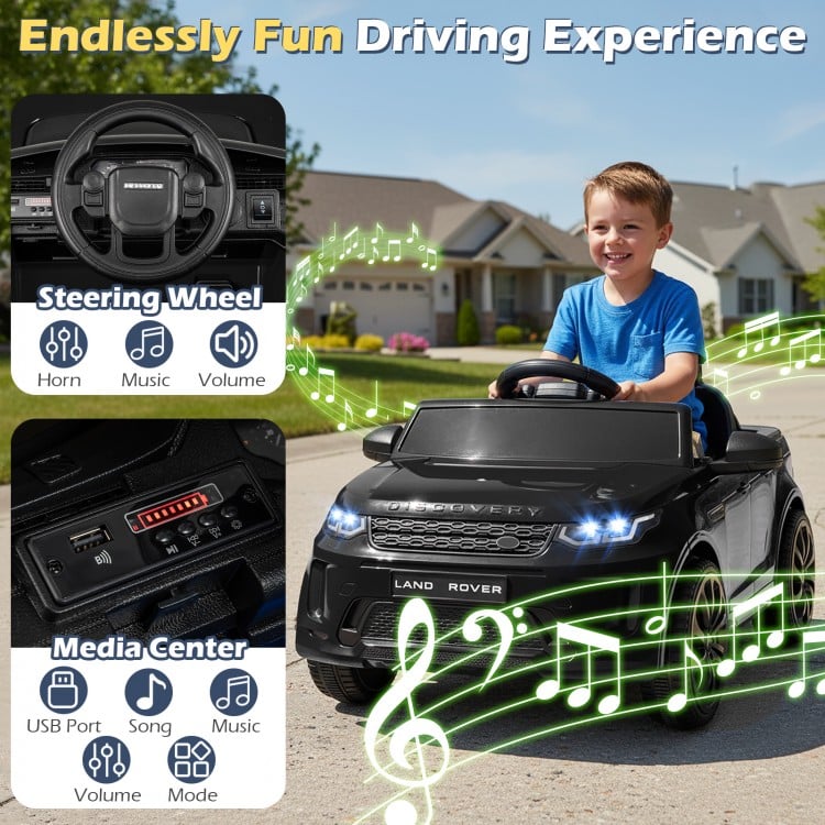12V Kids Electric Car Licensed Land Rover with LED Lights, Music and Safety Belt - Gallery View 7 of 11