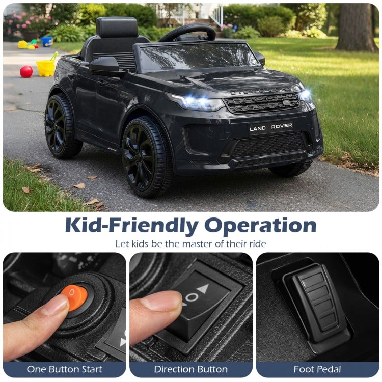 12V Kids Electric Car Licensed Land Rover with LED Lights, Music and Safety Belt - Gallery View 8 of 11