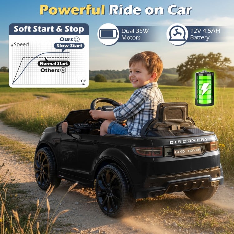 12V Kids Electric Car Licensed Land Rover with LED Lights, Music and Safety Belt - Gallery View 9 of 11