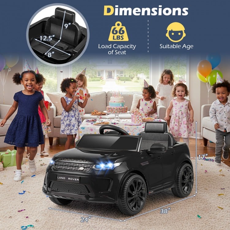 12V Kids Electric Car Licensed Land Rover with LED Lights, Music and Safety Belt - Gallery View 4 of 11