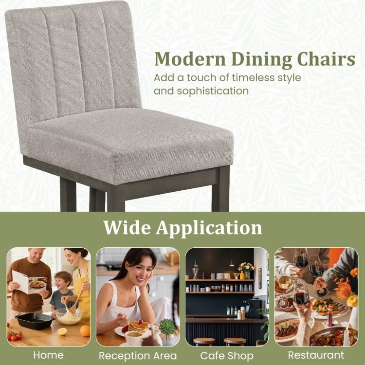 Gray modern dining chair with thick padded seat and ergonomic design, ideal for home and commercial dining spaces.