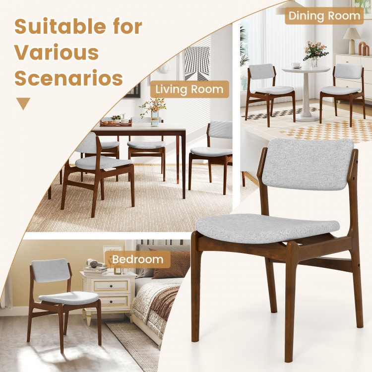 Modern padded dining chair with rubber wood legs, featuring a soft cushion, suitable for dining room, living room, or.