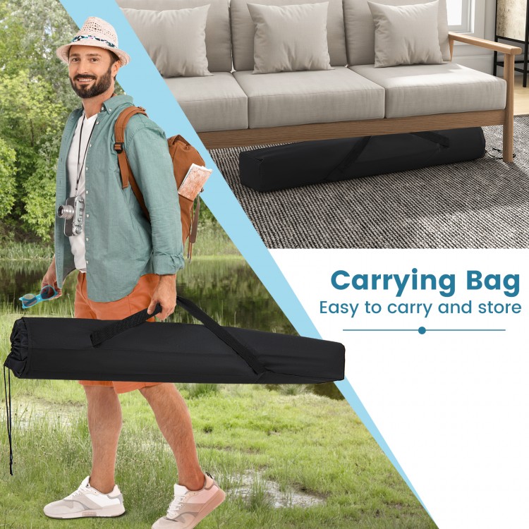 Carrying bag for multicolor hammock with stand, easy to carry and store, ideal for outdoor use.
