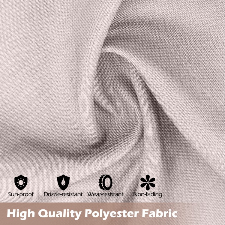 High quality polyester fabric in gray, sun-proof and wear-resistant, ideal for outdoor pergola canopies.