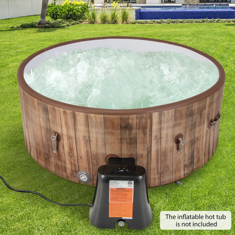 1350W electric heater pump with touch panel and LED display, designed for efficient heating of inflatable hot tubs.