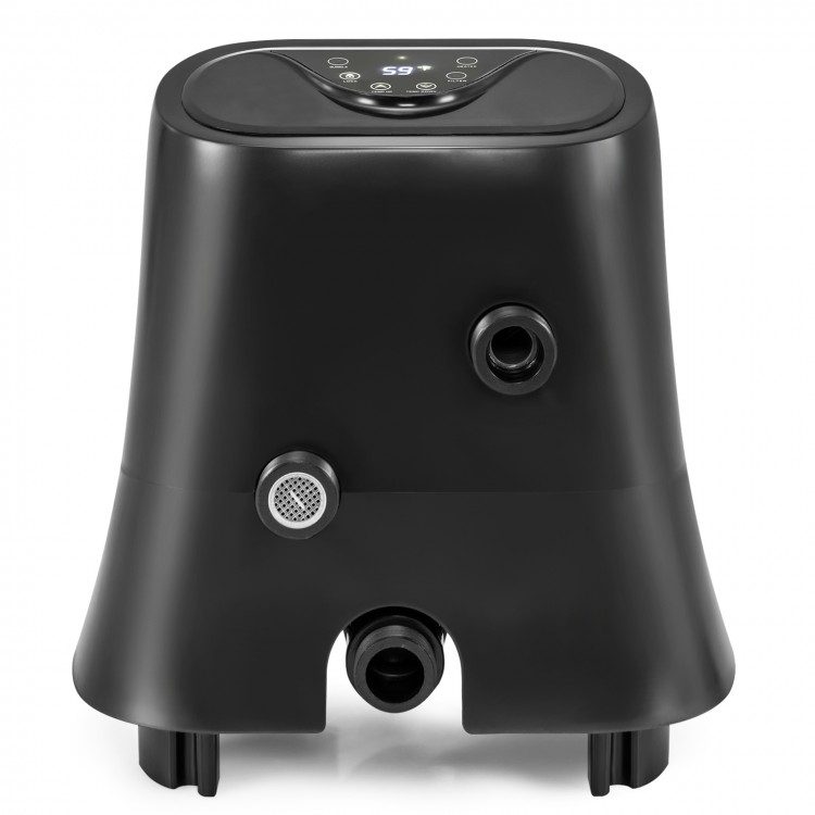 Electric heater pump in black with touch panel and LED display, designed for efficient heating of inflatable hot tubs.