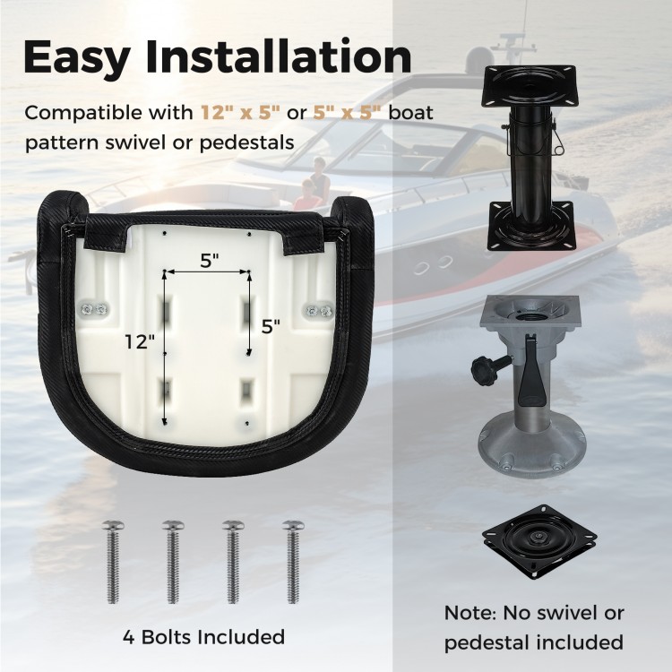 Captain bucket seat with waterproof PVC leather, designed for sightseeing boats, featuring easy installation and sturdy.