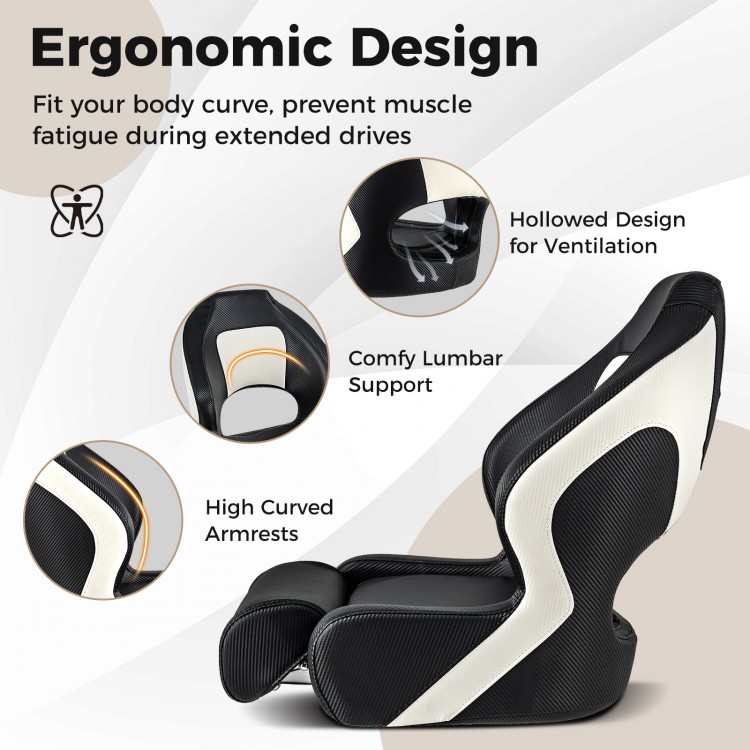Ergonomic bucket seat with waterproof PVC leather, high curved armrests, and comfy lumbar support for boating comfort.