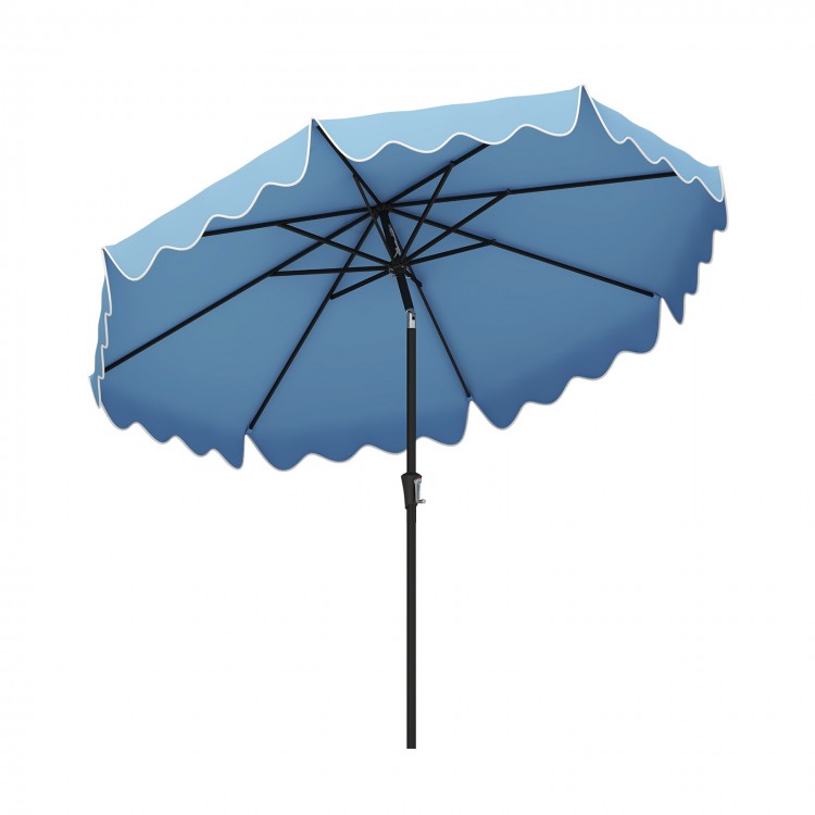 9 Feet Patio Umbrella with Crank Handle and Push Button Tilt - Gallery View 1 of 10