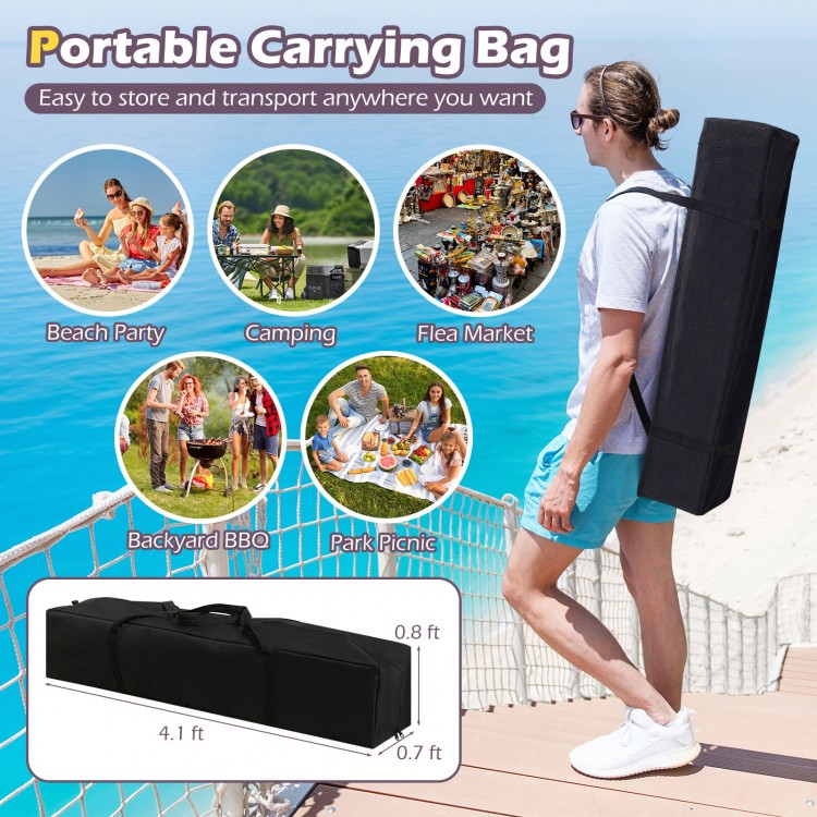 Portable carrying bag for 13 x 13 ft pop-up gazebo, ideal for easy transport to picnics, beach outings, and events.