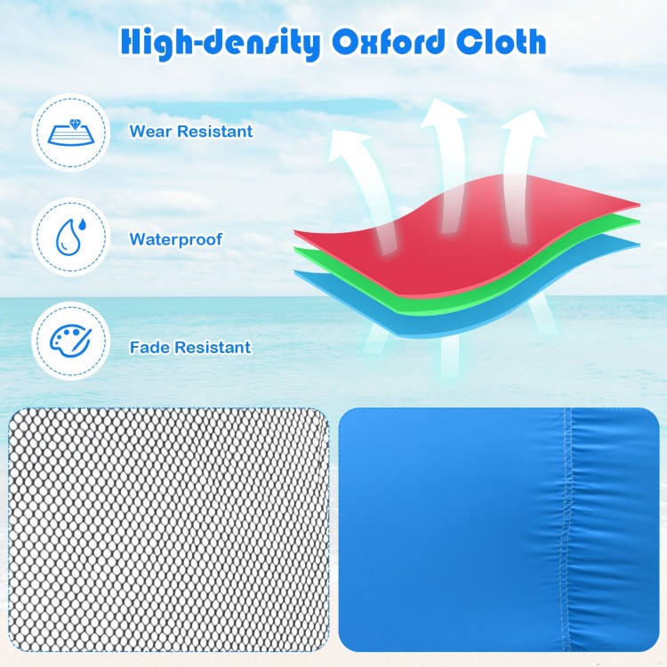 High-density Oxford cloth detail showcasing waterproof, wear-resistant material for an inflatable water slide.