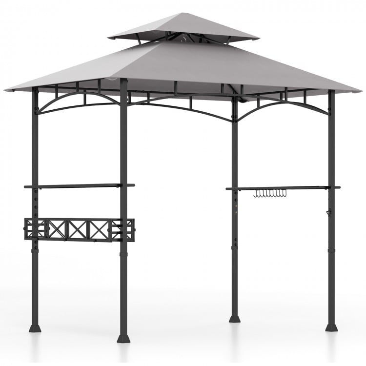 8 x 5 FT Outdoor Grill Gazebo with 2 Side Shelves and 20 Hooks - Gallery View 1 of 10