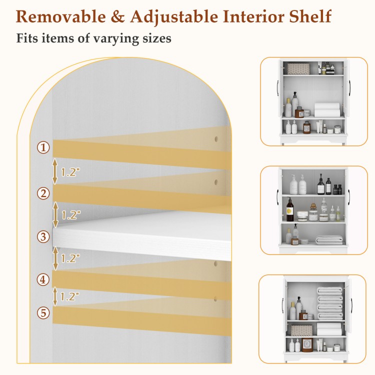 Over toilet space saver bathroom organizer showing adjustable shelves for versatile storage in a sleek design.
