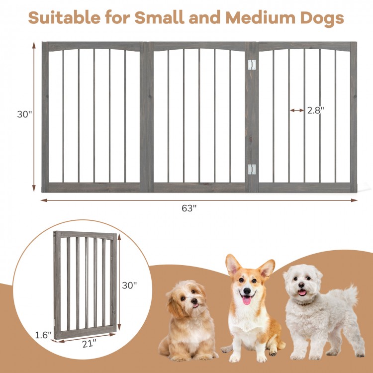  30 Inch Tall Wooden Pet Fence for Cats Small and Medium Dogs - Gallery View 5 of 9