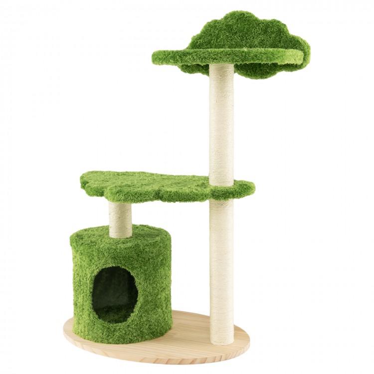 38 Inch Cute Cat Tree for Indoor Cats with Fully Wrapped Sisal Scratching Posts - Gallery View 1 of 10