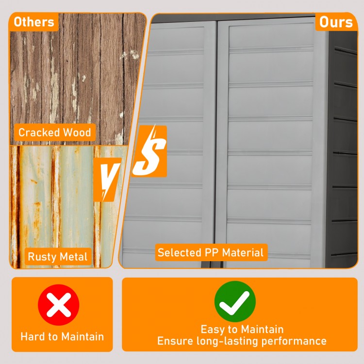Plastic lockable storage cabinet with 3 adjustable shelves, made of selected PP material for easy maintenance and.