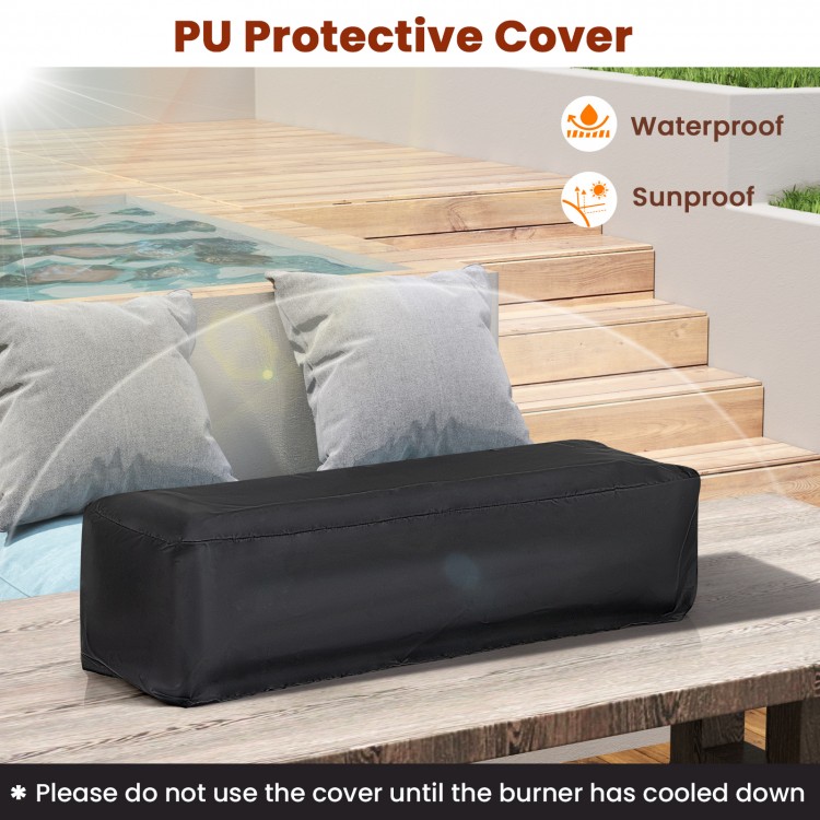 PU protective cover for portable mini fireplace, waterproof and sunproof, ideal for outdoor storage and protection.