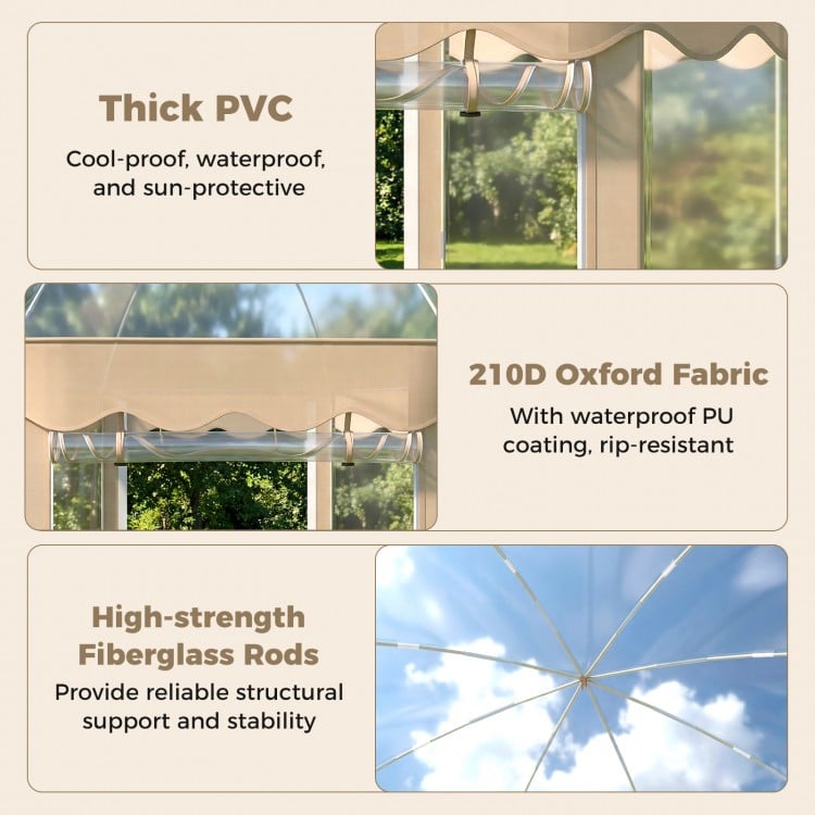 Pop Up Bubble Tent 10x10 FT featuring thick PVC and 210D Oxford fabric, ideal for camping and outdoor gatherings.
