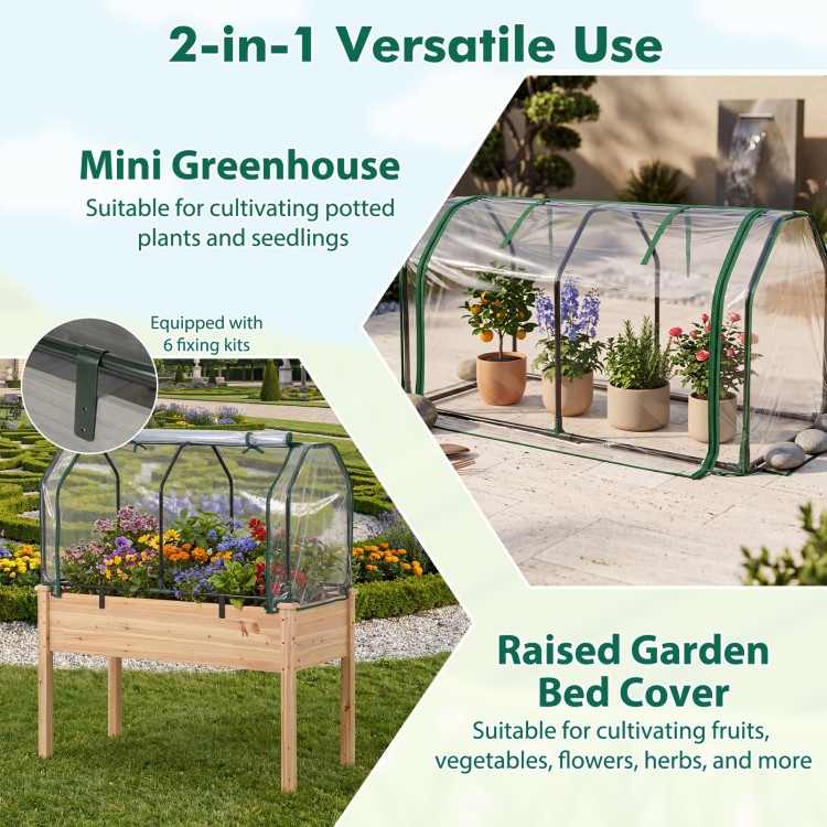 Portable mini greenhouse with PE cover and zippered door, ideal for protecting vegetables and plants in your garden.