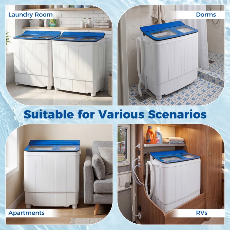 Portable Washing Machine with 18 LBS Washer and 8 LBS Spinner Combo - Gallery View 208 of 335