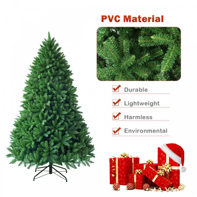 5 feet artificial fir Christmas tree made of PVC material with 600 branch tips, ideal for festive home decoration.