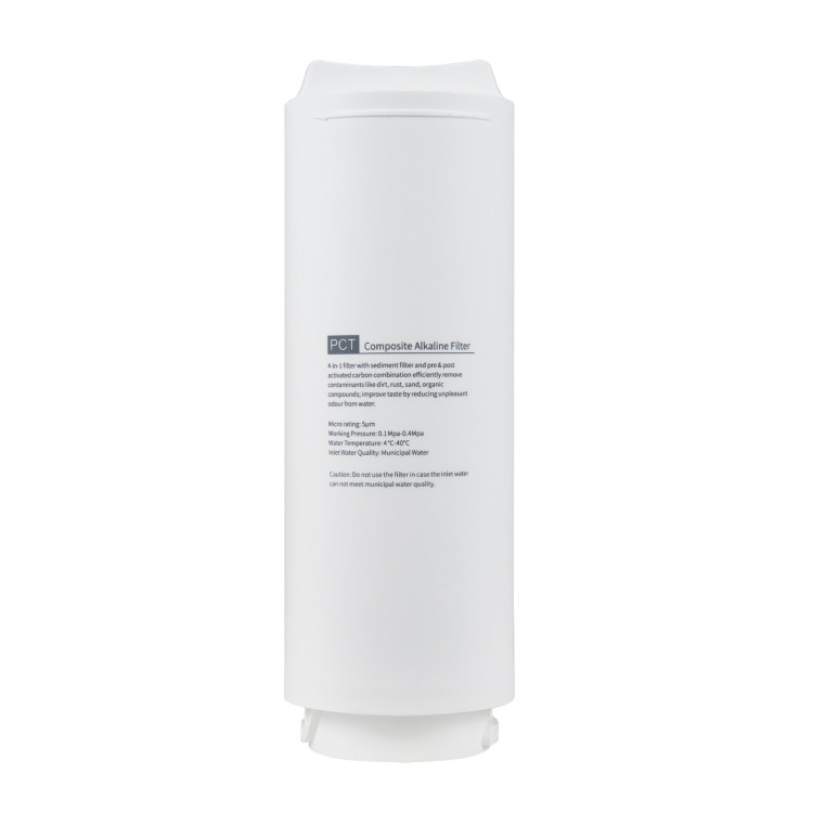 Replacement PCT filter for AW-RB20/AW-RB05 under-sink RO system, showcasing twist-in design for quick and easy filter.