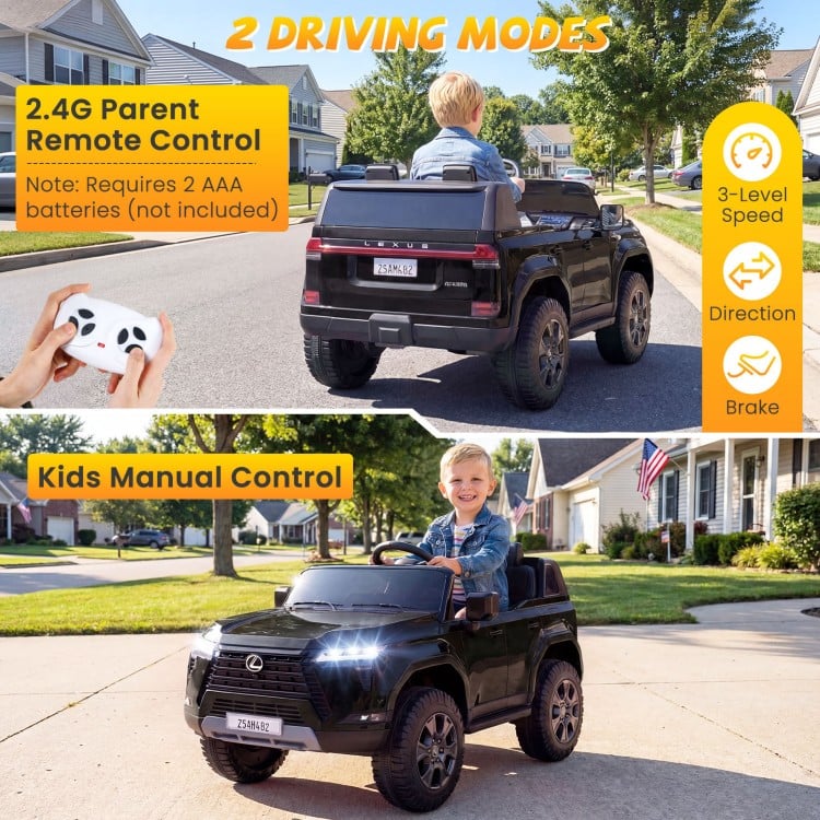 24V Ride on Car 4WD Licensed LEXUS GX550 Electric Vehicle with Remote for Boys Girls Aged 3+ - Gallery View 6 of 10