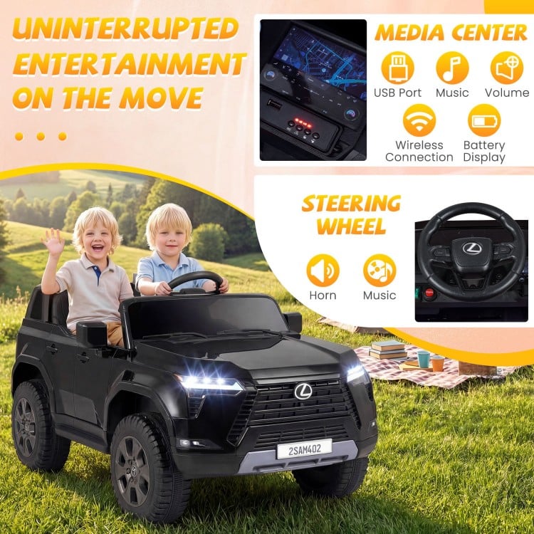 24V Ride on Car 4WD Licensed LEXUS GX550 Electric Vehicle with Remote for Boys Girls Aged 3+ - Gallery View 9 of 10