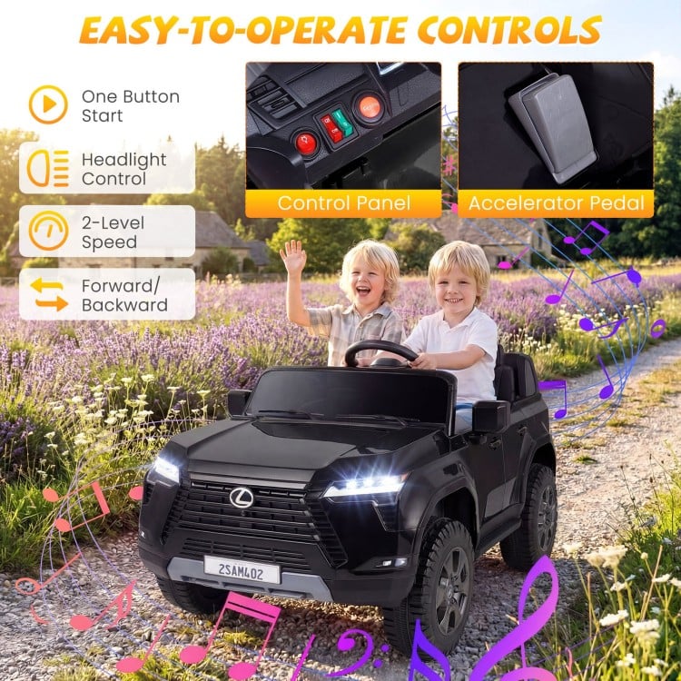 24V Ride on Car 4WD Licensed LEXUS GX550 Electric Vehicle with Remote for Boys Girls Aged 3+ - Gallery View 7 of 10