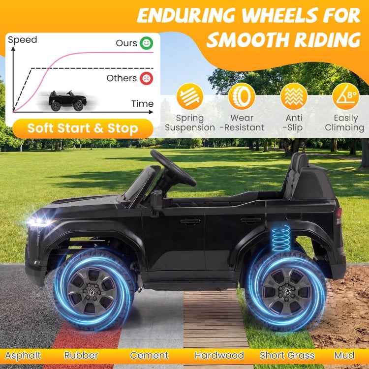 24V Ride on Car 4WD Licensed LEXUS GX550 Electric Vehicle with Remote for Boys Girls Aged 3+ - Gallery View 8 of 10