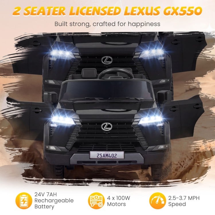 24V Ride on Car 4WD Licensed LEXUS GX550 Electric Vehicle with Remote for Boys Girls Aged 3+ - Gallery View 5 of 10