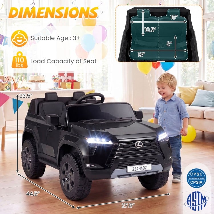24V Ride on Car 4WD Licensed LEXUS GX550 Electric Vehicle with Remote for Boys Girls Aged 3+ - Gallery View 4 of 10