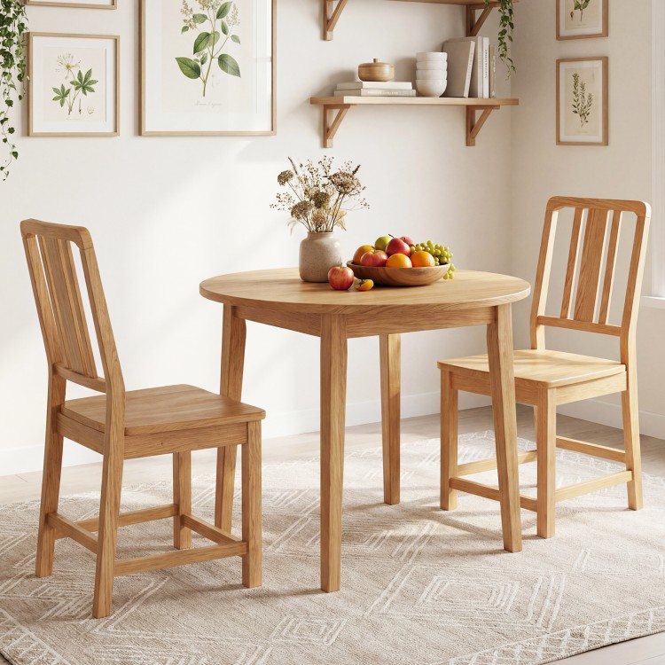 Natural rubber wood dining chairs with hollowed backrest, showcasing ergonomic design and timeless beauty in a cozy.