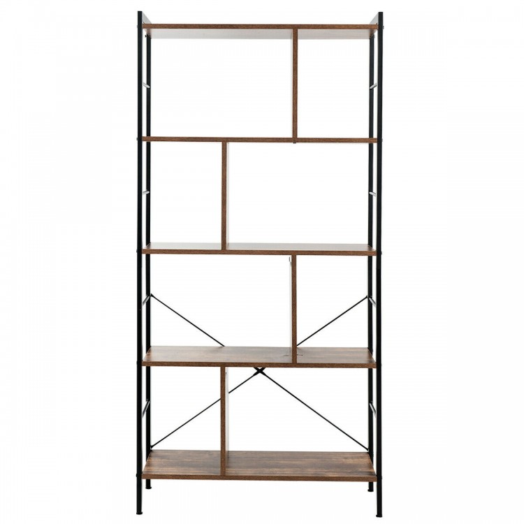 4-tier industrial bookshelf showcasing a modern design with open shelves, perfect for adding stylish storage to any.
