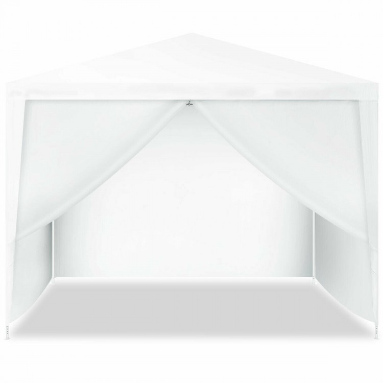 10x10 feet outdoor canopy tent with 4 removable sidewalls, featuring durable waterproof polyethylene for events and.