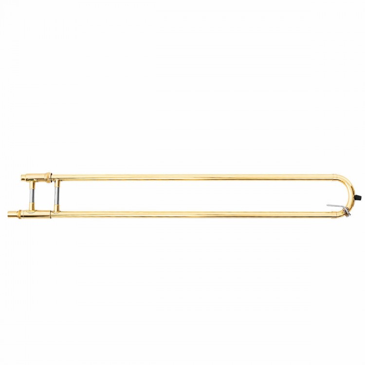 B Flat trombone in golden brass with a lacquer finish, featuring a cupro-nickel mouthpiece, ideal for students and.