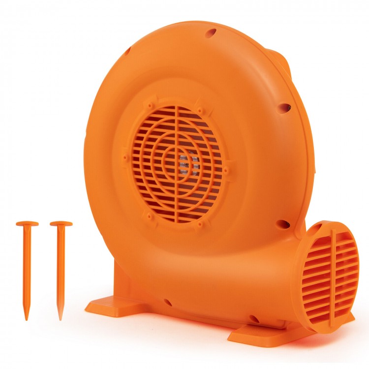 550W air blower for inflatables in orange with 25ft wire and GFCI plug, ideal for outdoor and indoor use.