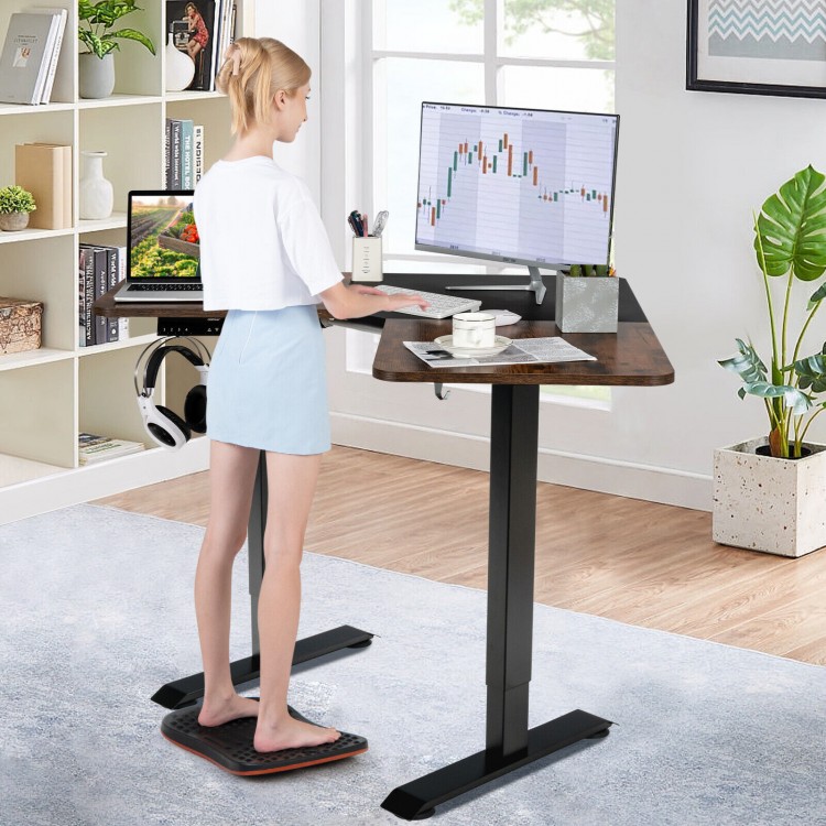 Anti Fatigue Wobble Balance Board Mat with Massage Points for Standing Desk-BlackCostway Gallery View 2 of 11