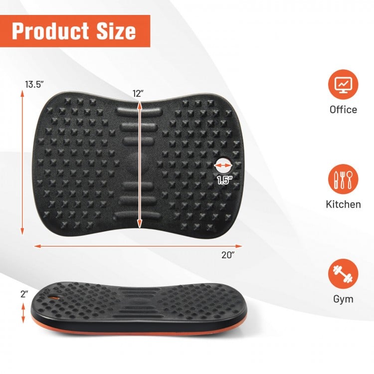 Anti Fatigue Wobble Balance Board Mat with Massage Points for Standing Desk-BlackCostway Gallery View 4 of 11