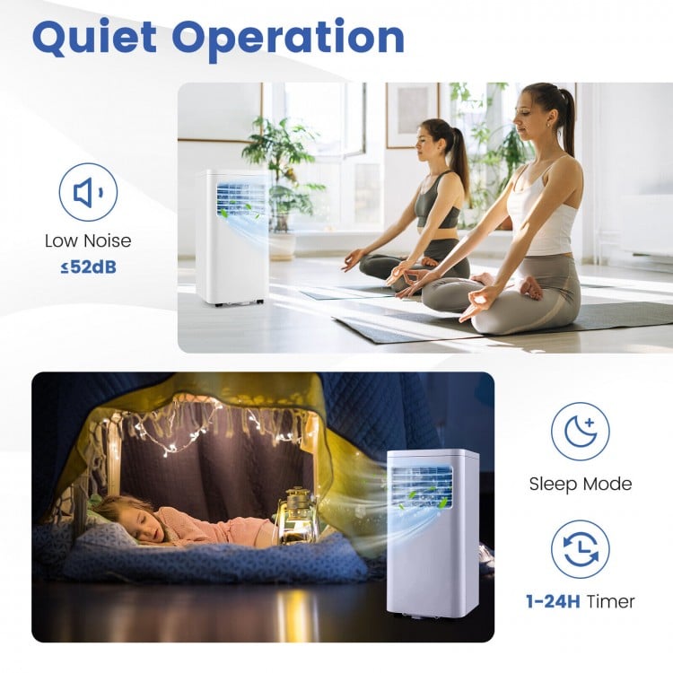 8000 BTU Portable Air Conditioner 3-in-1 AC Unit with Cool Dehum Fan Sleep Mode-WhiteCostway Gallery View 7 of 12