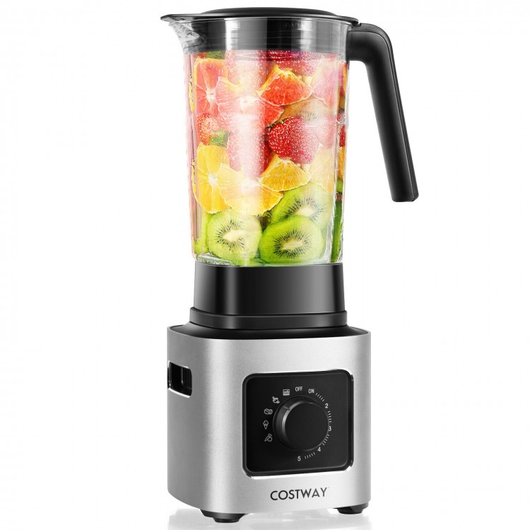 Countertop smoothie blender with 68oz BPA-free Tritan jar, 1500W motor, and 5-speed settings for versatile blending.